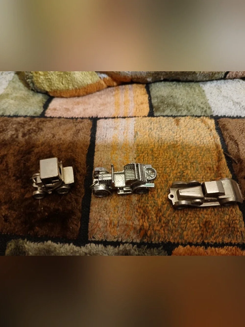 Silver Toy Car Set 3 Metallic Miniature Vehicles A